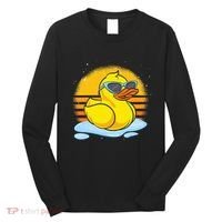 Bath Toy Duckie Cute Ducky Cool Sunglasses Retro Rubber Duck Long Sleeve Shirt thumb 0