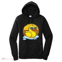 Bath Toy Duckie Cute Ducky Cool Sunglasses Retro Rubber Duck Women's Hoodie thumb 0