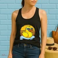 Bath Toy Duckie Cute Ducky Cool Sunglasses Retro Rubber Duck Women's Tank Top thumb 2