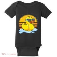 Bath Toy Duckie Cute Ducky Cool Sunglasses Retro Rubber Duck Baby Bodysuit thumb 0