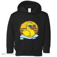 Bath Toy Duckie Cute Ducky Cool Sunglasses Retro Rubber Duck Toddler Hoodie thumb 0
