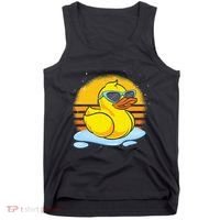 Bath Toy Duckie Cute Ducky Cool Sunglasses Retro Rubber Duck Tank Top thumb 0