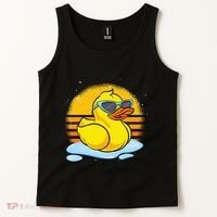 Bath Toy Duckie Cute Ducky Cool Sunglasses Retro Rubber Duck Tank Top thumb 2