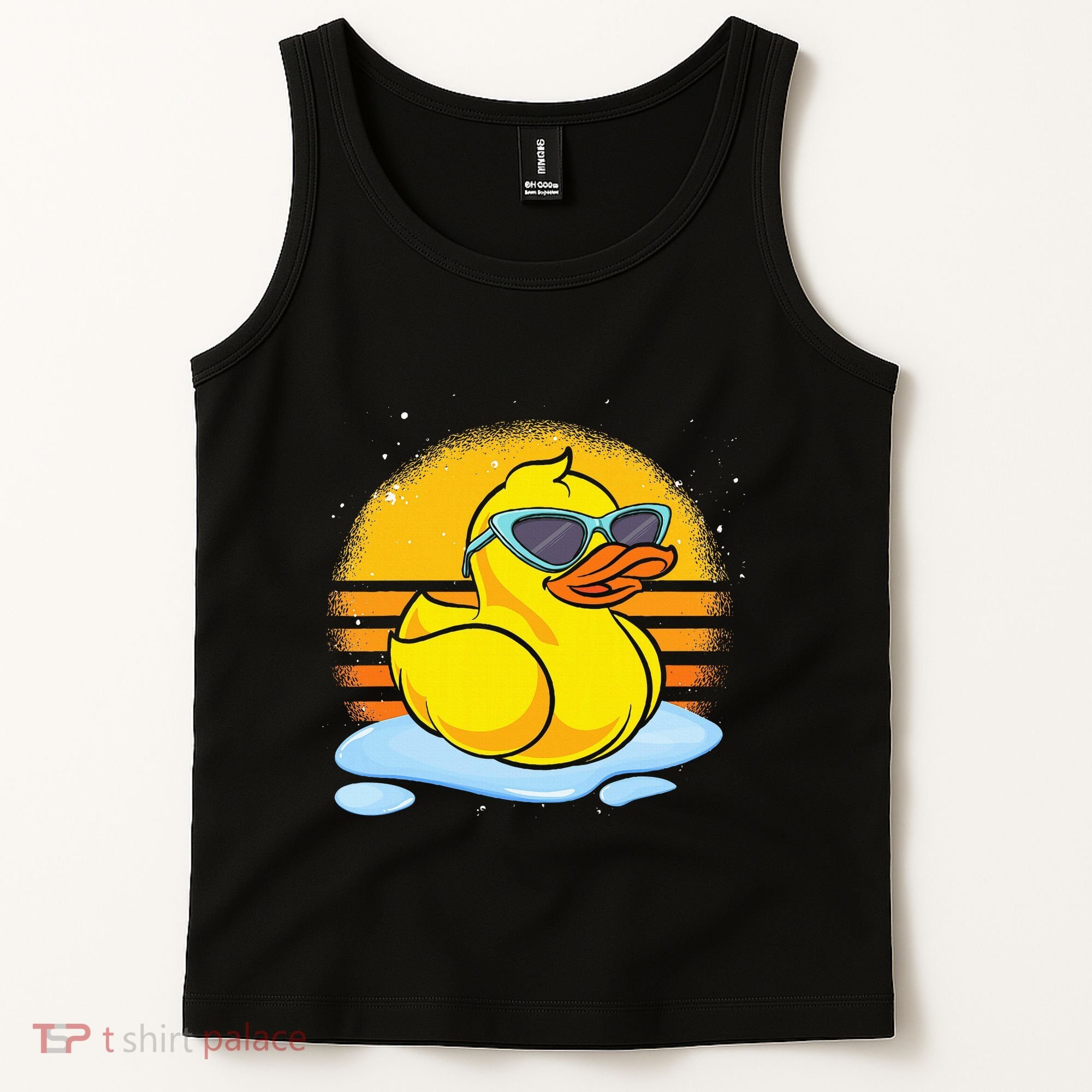 Bath Toy Duckie Cute Ducky Cool Sunglasses Retro Rubber Duck Tank Top