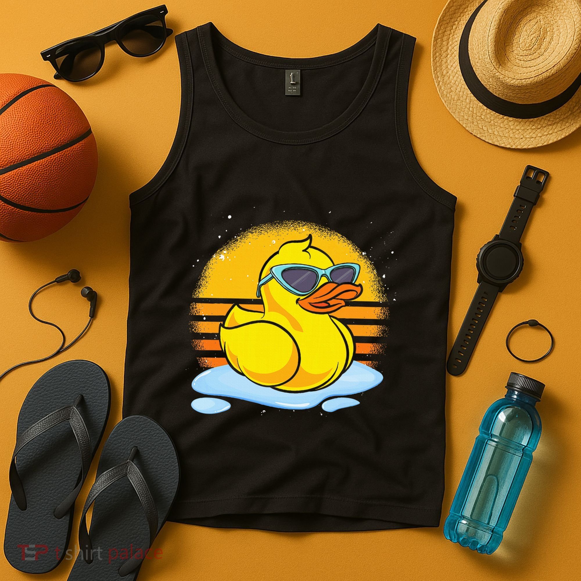 Bath Toy Duckie Cute Ducky Cool Sunglasses Retro Rubber Duck Tank Top