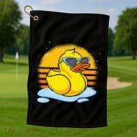Bath Toy Duckie Cute Ducky Cool Sunglasses Retro Rubber Duck Golf Towel thumb 1