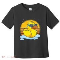 Bath Toy Duckie Cute Ducky Cool Sunglasses Retro Rubber Duck Toddler T-Shirt thumb 0