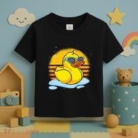 Bath Toy Duckie Cute Ducky Cool Sunglasses Retro Rubber Duck Toddler T-Shirt thumb 3