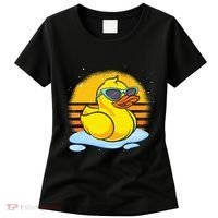 Bath Toy Duckie Cute Ducky Cool Sunglasses Retro Rubber Duck Women's T-Shirt thumb 0