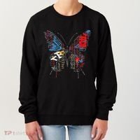 Butterfly Text Drawing Art Graphic Motif Anime Women's Sweatshirt thumb 0
