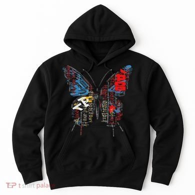 Butterfly Text Drawing Art Graphic Motif Anime Hoodie