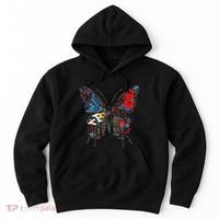 Butterfly Text Drawing Art Graphic Motif Anime Hoodie thumb 0