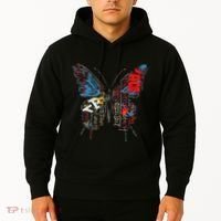 Butterfly Text Drawing Art Graphic Motif Anime Hoodie thumb 2
