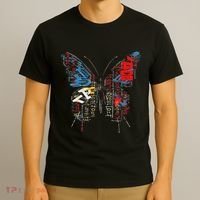 Butterfly Text Drawing Art Graphic Motif Anime T-Shirt thumb 3