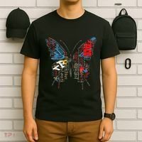 Butterfly Text Drawing Art Graphic Motif Anime T-Shirt thumb 6