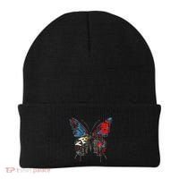 Butterfly Text Drawing Art Graphic Motif Anime Beanie thumb 0