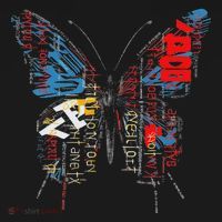 Butterfly Text Drawing Art Graphic Motif Anime Women's Hoodie thumb 2