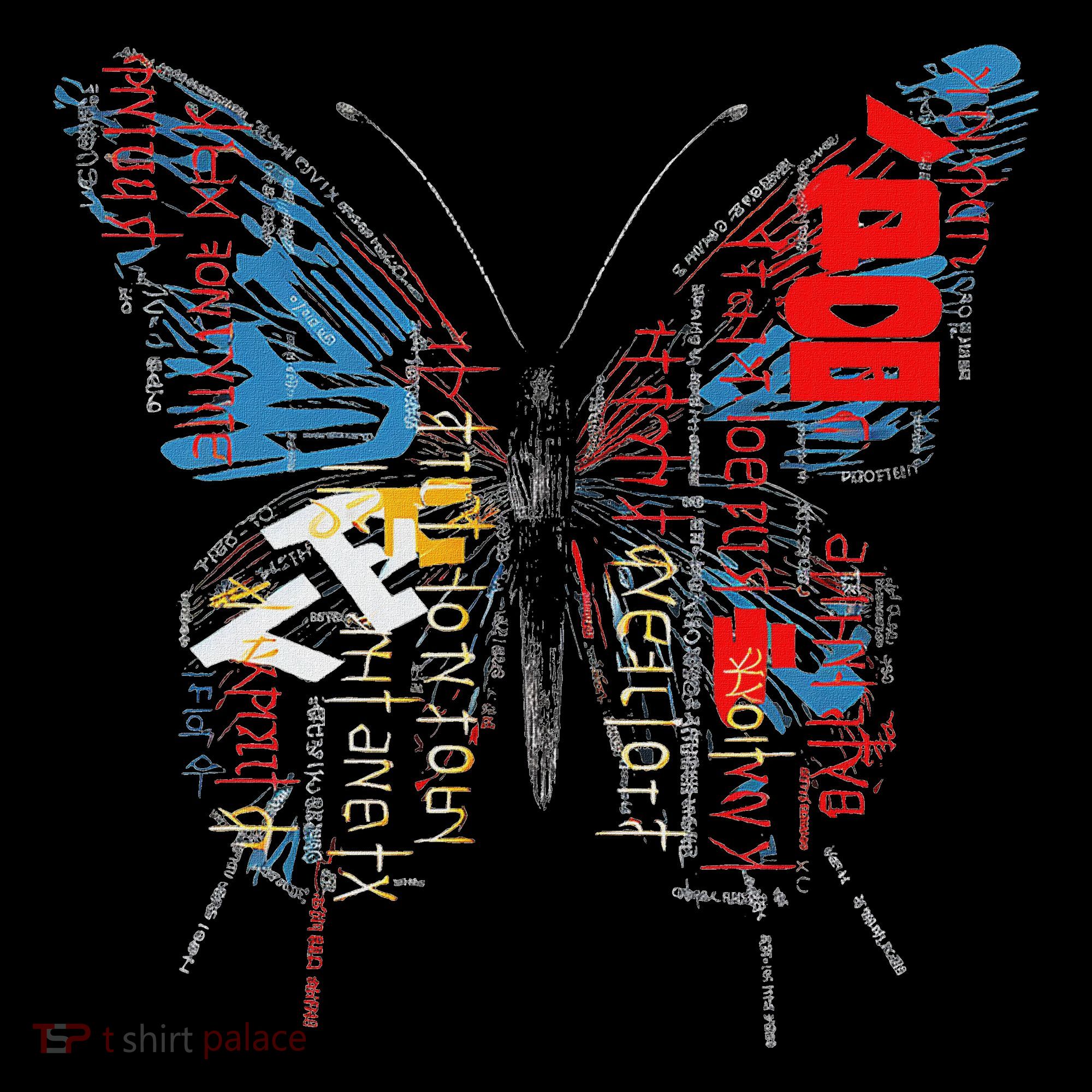 Butterfly Text Drawing Art Graphic Motif Anime Women's Hoodie