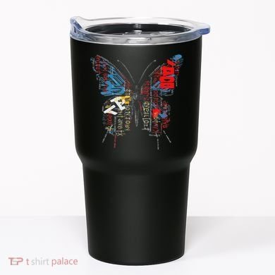 Butterfly Text Drawing Art Graphic Motif Anime Tumbler