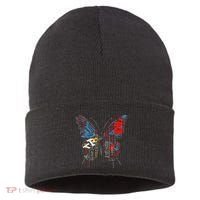 Butterfly Text Drawing Art Graphic Motif Anime Sustainable Knit Beanie thumb 0