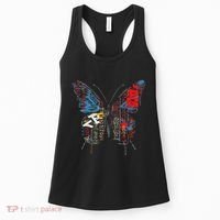 Butterfly Text Drawing Art Graphic Motif Anime Women's Tank Top thumb 0