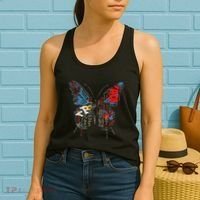 Butterfly Text Drawing Art Graphic Motif Anime Women's Tank Top thumb 2