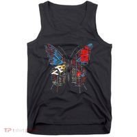 Butterfly Text Drawing Art Graphic Motif Anime Tank Top thumb 0