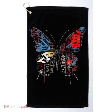 Butterfly Text Drawing Art Graphic Motif Anime Golf Towel