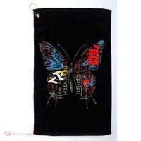 Butterfly Text Drawing Art Graphic Motif Anime Golf Towel thumb 0