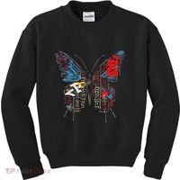 Butterfly Text Drawing Art Graphic Motif Anime Kids Sweatshirt thumb 0