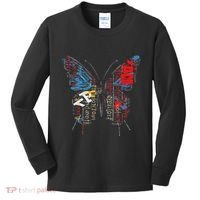 Butterfly Text Drawing Art Graphic Motif Anime Kids Long Sleeve Shirt thumb 0