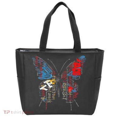 Butterfly Text Drawing Art Graphic Motif Anime Tote Bag