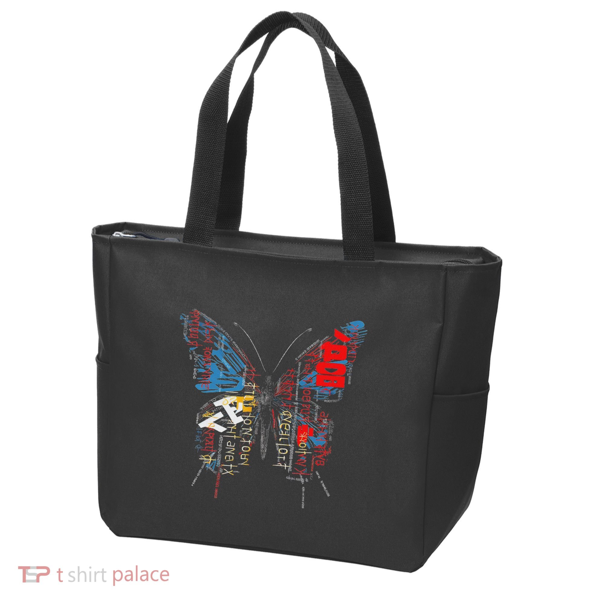 Butterfly Text Drawing Art Graphic Motif Anime Tote Bag
