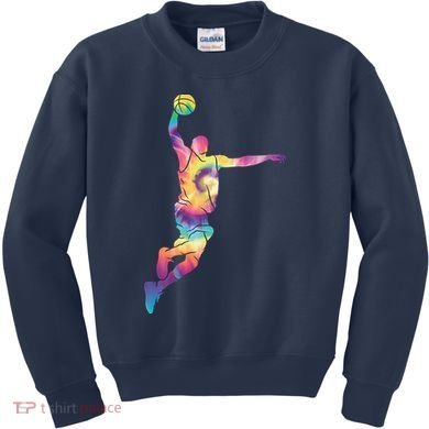 Basketball Tie Dye Vintage Retro Player Kids Sweatshirt