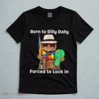 Born To Dilly Dally Forced To Lock In Cat Women T-Shirt thumb 5