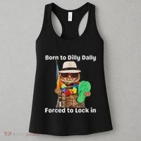Born To Dilly Dally Forced To Lock In Cat Women Women's Tank Top thumb 3