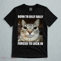 Born To Dilly Dallly Forced To Lock In Cat Lover T-Shirt thumb 5