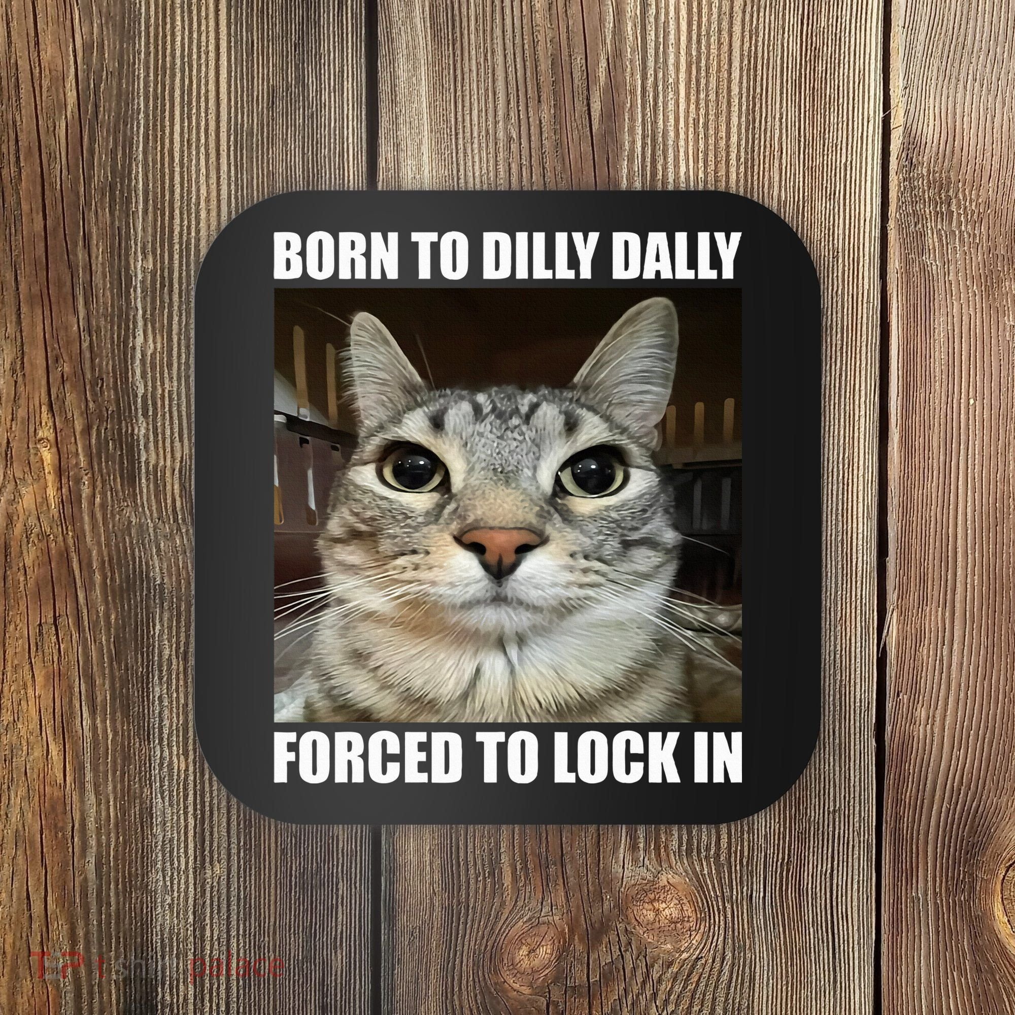 Born To Dilly Dallly Forced To Lock In Cat Lover Coaster