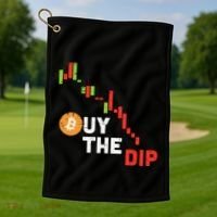 Buy The Dip Bitcoin Crypto Cryptocurrency Trader Investor Golf Towel thumb 1