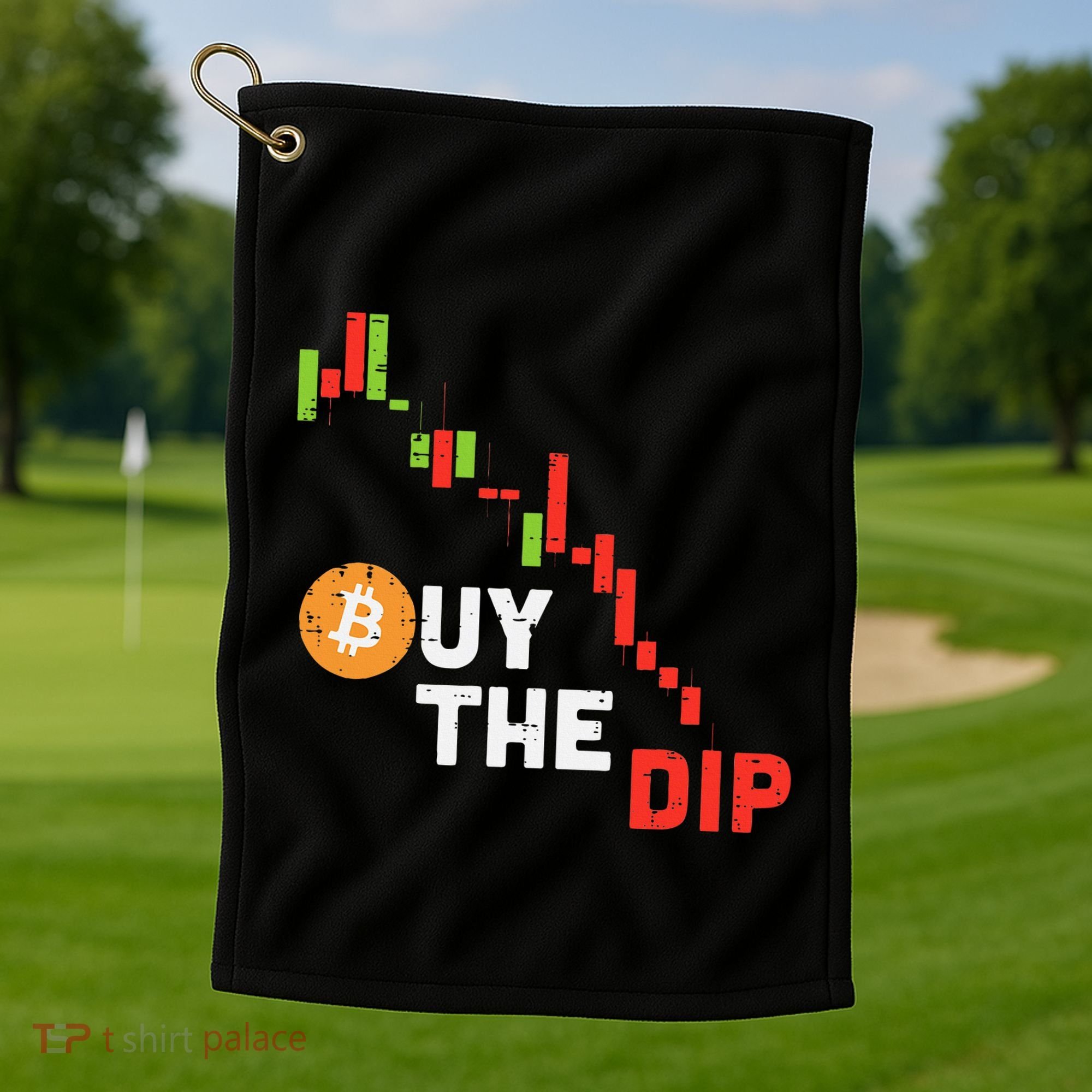 Buy The Dip Bitcoin Crypto Cryptocurrency Trader Investor Golf Towel