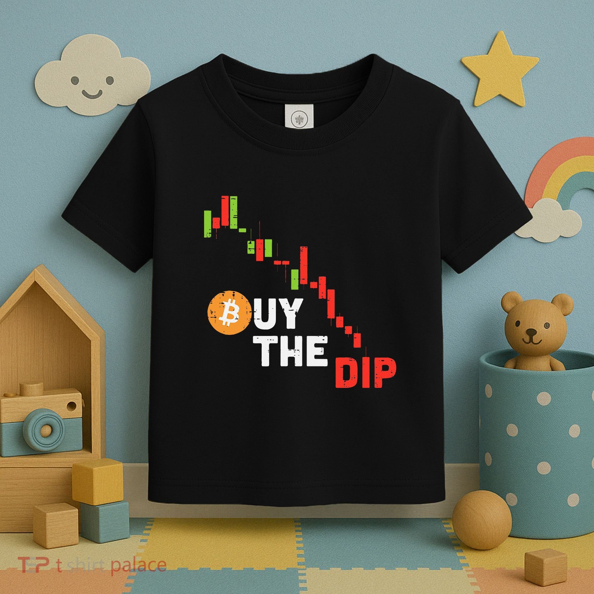 Buy The Dip Bitcoin Crypto Cryptocurrency Trader Investor Toddler T-Shirt