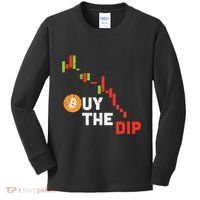 Buy The Dip Bitcoin Crypto Cryptocurrency Trader Investor Kids Long Sleeve Shirt thumb 0