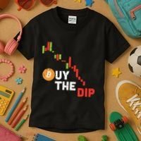 Buy The Dip Bitcoin Crypto Cryptocurrency Trader Investor Kids T-Shirt thumb 3