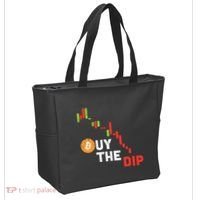 Buy The Dip Bitcoin Crypto Cryptocurrency Trader Investor Tote Bag thumb 2