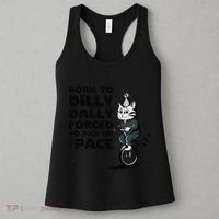 Born To Dilly Dally Forced To Pick Up The Pace Funny Cat Women's Tank Top thumb 3