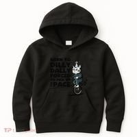 Born To Dilly Dally Forced To Pick Up The Pace Funny Cat Kids Hoodie thumb 0