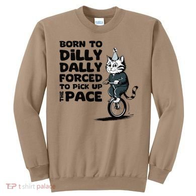 Born To Dilly Dally Forced To Pick Up The Pace Funny Cat Sweatshirt