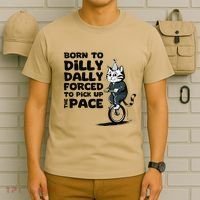 Born To Dilly Dally Forced To Pick Up The Pace Funny Cat T-Shirt thumb 6