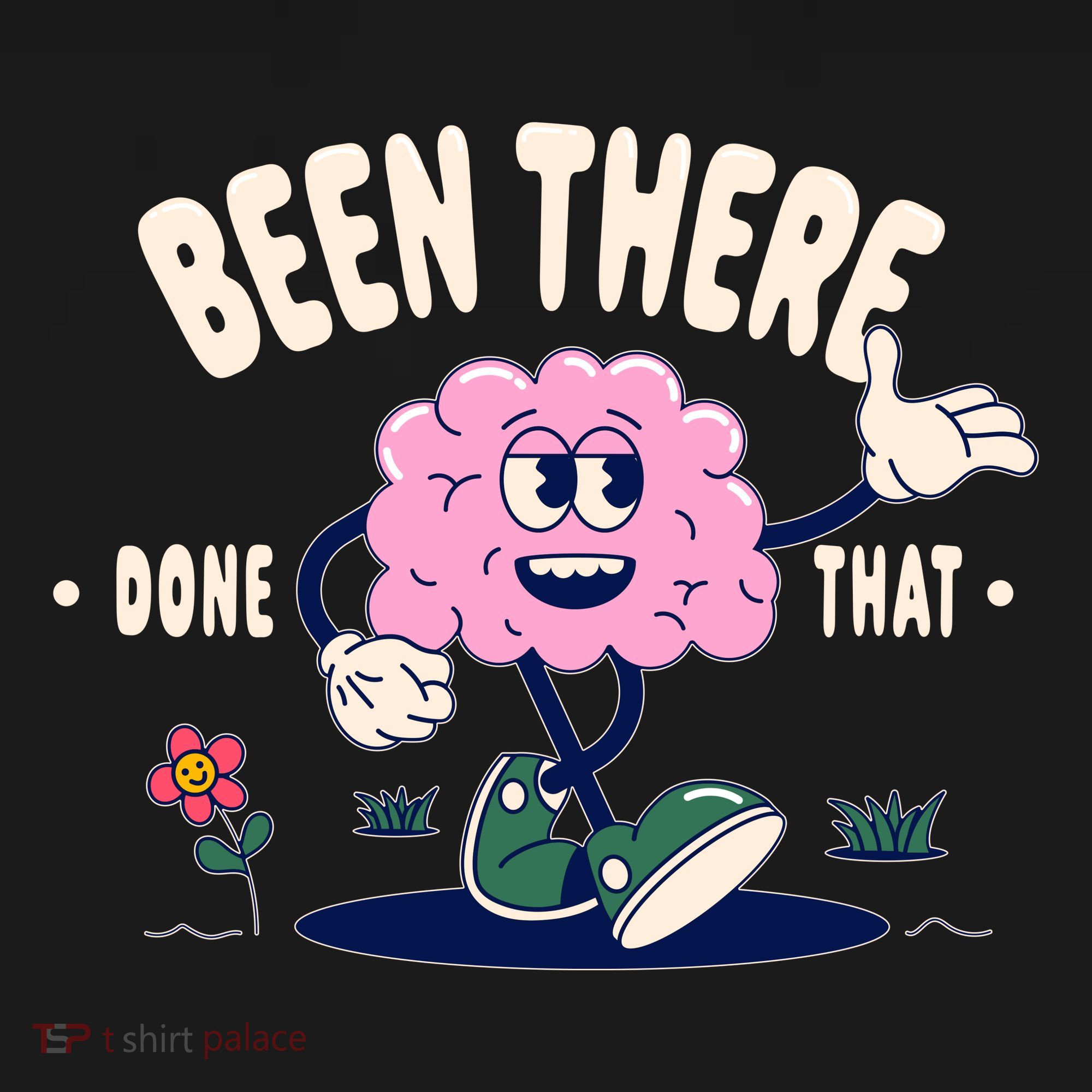 Been There Done That Retro Cartoon Brain Doggie Tank