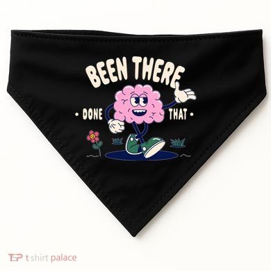 Been There Done That Retro Cartoon Brain USA-Made Doggie Bandana